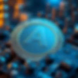 Conceptual representation of AleoCoin and blockchain technology