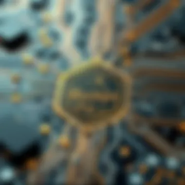 Detailed diagram showing interaction between blockchain components.