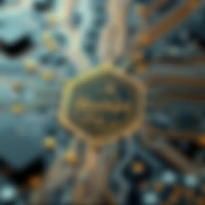 Detailed diagram showing interaction between blockchain components.