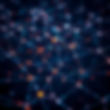 Conceptual representation of blockchain technology interconnected networks