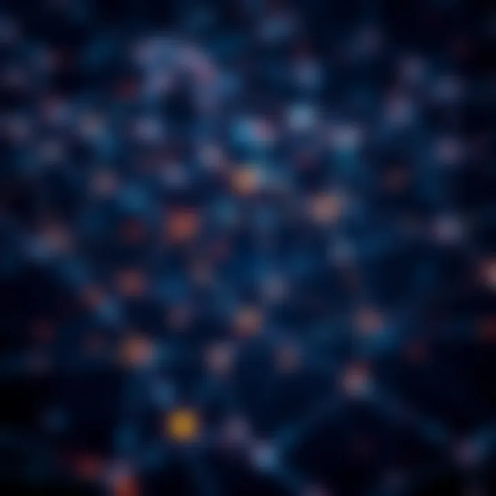 Conceptual representation of blockchain technology interconnected networks