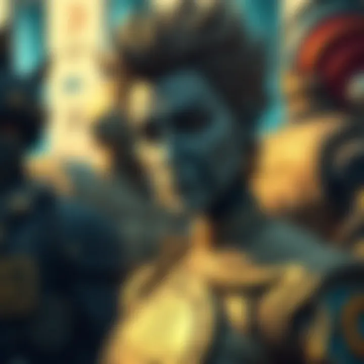 Artistic representation of cryptocurrency characters in a comic