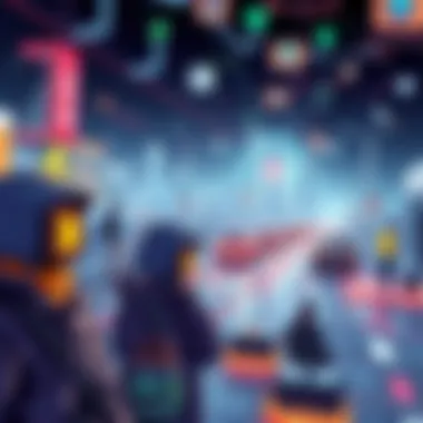 Futuristic vision of digital assets in comic style