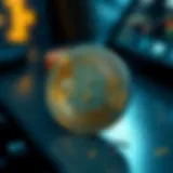 Symbol of cryptocurrency representing digital assets