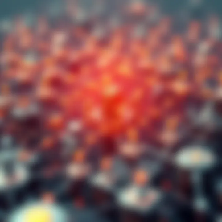 An intricate illustration of blockchain technology demonstrating its decentralized nature