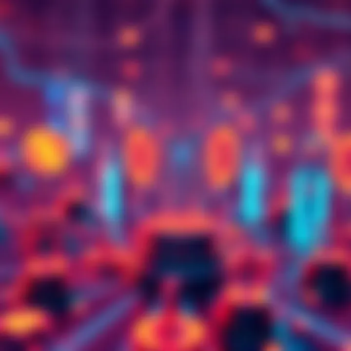 Visual illustration of cryptocurrency ecosystem with token unlock dynamics