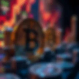 Conceptual illustration of cryptocurrency ETFs with digital currency symbols