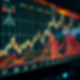 An intricate chart illustrating cryptocurrency market trends