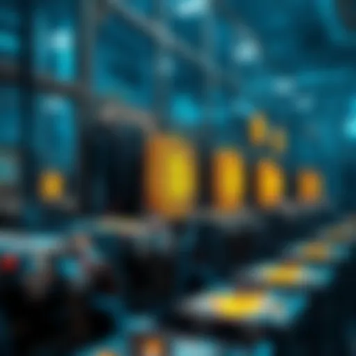 Conceptual illustration of cryptocurrency mining