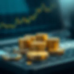 Conceptual representation of cryptocurrency profits