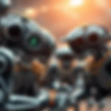 Conceptual representation of cryptocurrency trading bots in action.