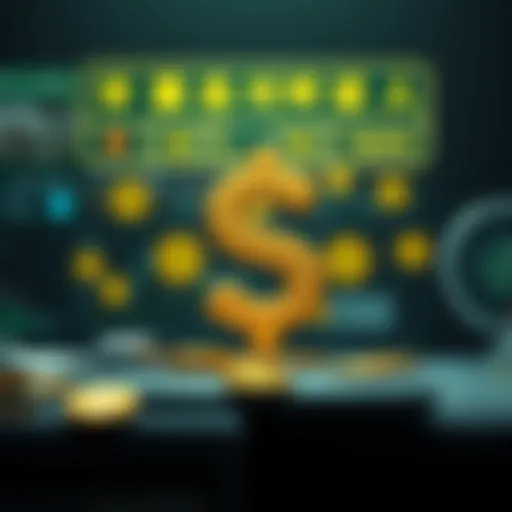 Currency exchange concept with dollar and won symbols