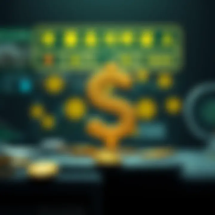 Currency exchange concept with dollar and won symbols