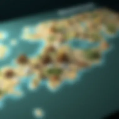 Map displaying the evolution of Decentraland's development.