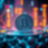 Digital currency concept with futuristic elements