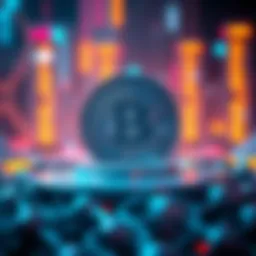 Digital currency concept with futuristic elements