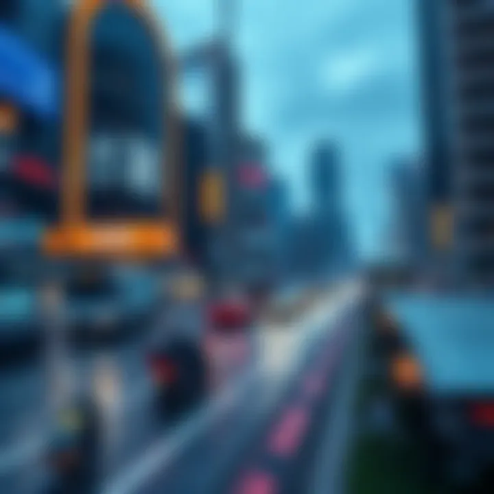 A futuristic city powered by blockchain technology