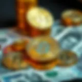 The Intersection of Fiat and Cryptocurrency Fiat currency interacting with cryptocurrency