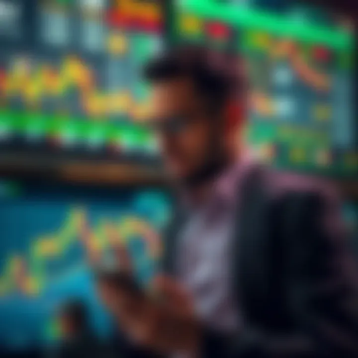 Investor analyzing cryptocurrency market