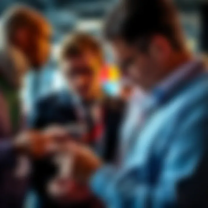 Diverse crypto investors examining Infinity Token's benefits