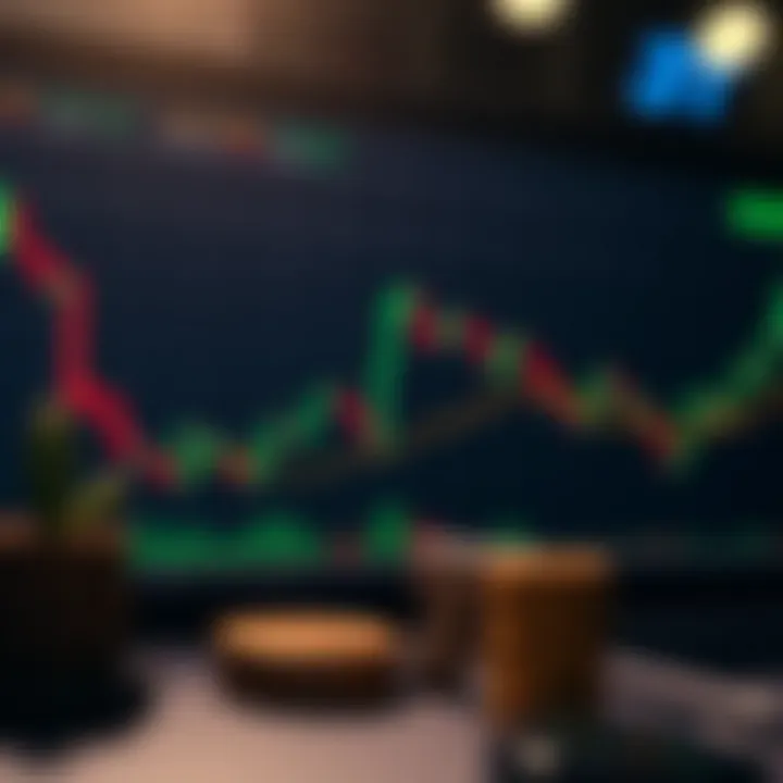 An illustration showing technical analysis strategies applied to cryptocurrency.