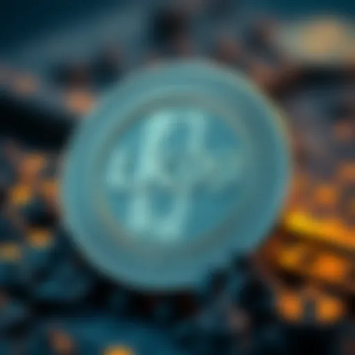 A digital representation of LK99 coin's innovative blockchain technology