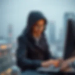 Conceptual illustration of a man-in-the-middle attack