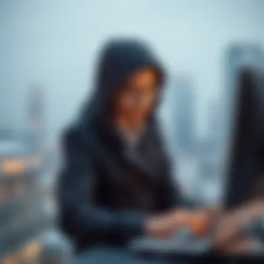 Conceptual illustration of a man-in-the-middle attack