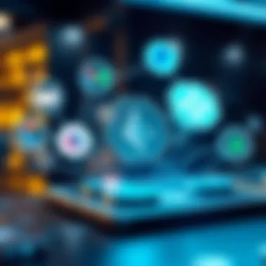 Blockchain Applications Access Illustration of various blockchain applications connected through MetaMask