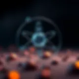 Illustration depicting the structure of an atom highlighting neutrons