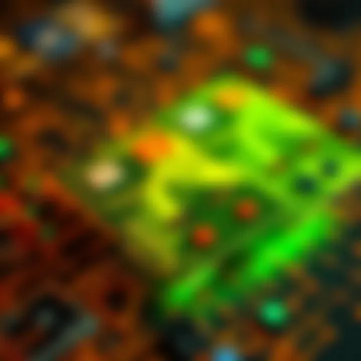 Blockchain Integration with NFT Cards A visual depiction of blockchain technology integrating with NFT cards.