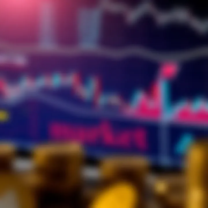 A conceptual graphic representing market trends in cryptocurrency