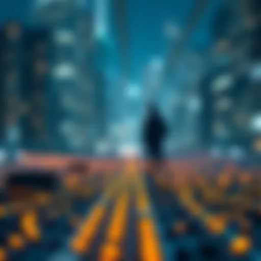 Visual representation of smart contract technology and blockchain integration