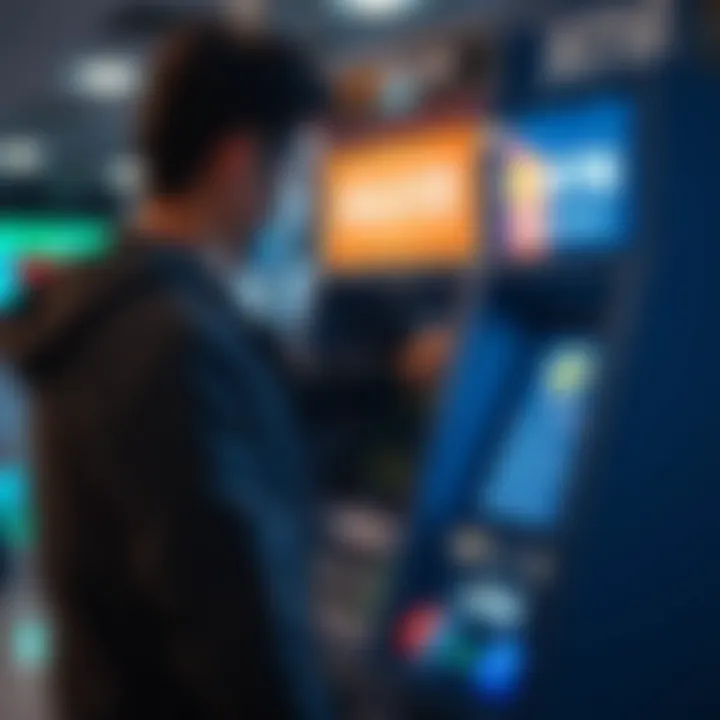 Engaging with the Bitcoin ATM Interface User interacting with Bitcoin ATM